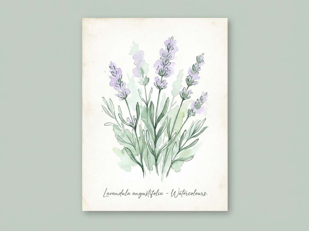 watercolor lavender botanical
