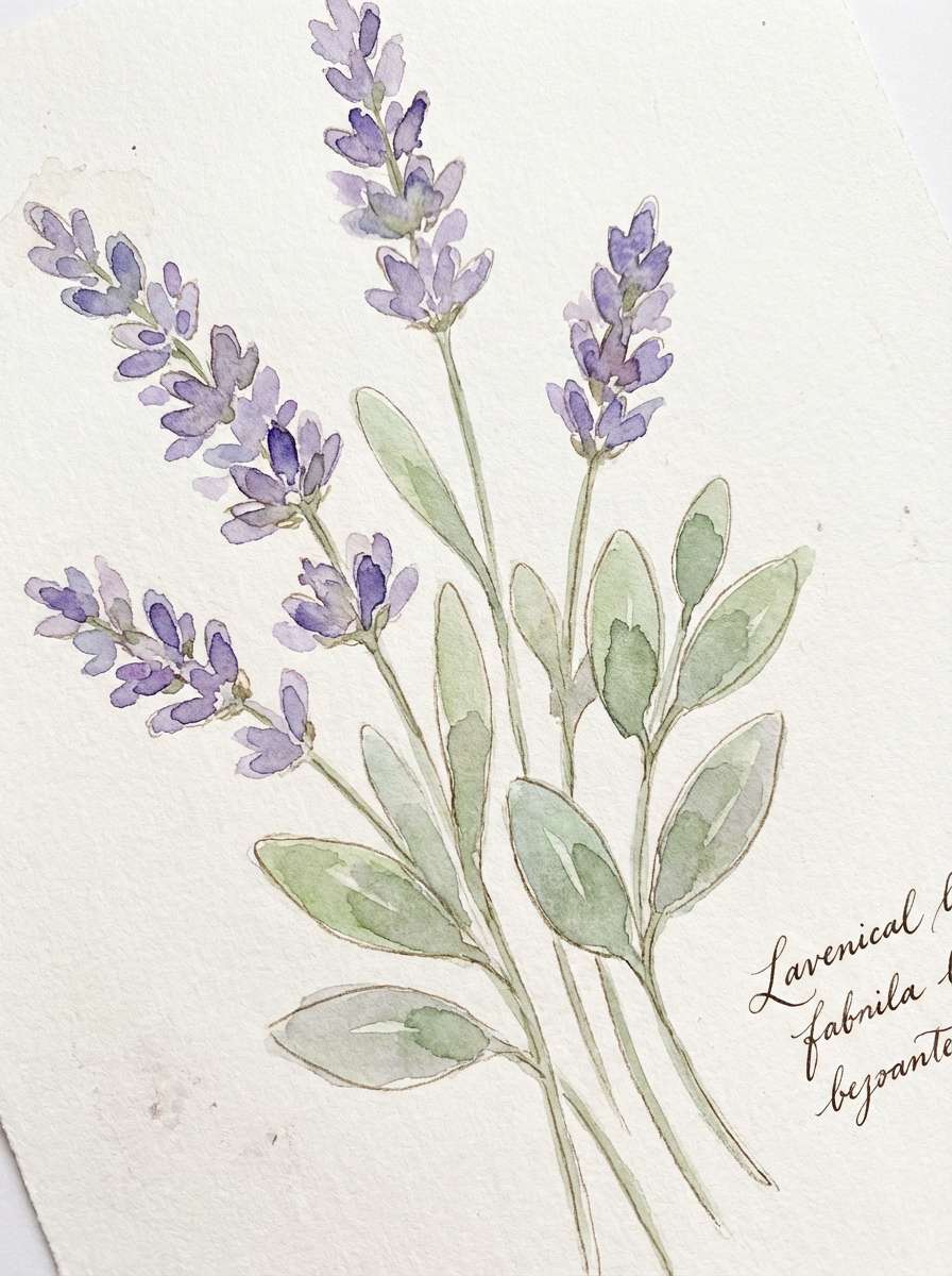 watercolor lavender sprigs