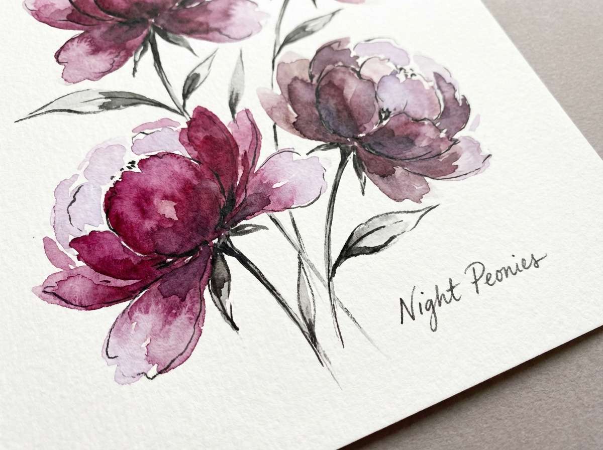 watercolor night blooms