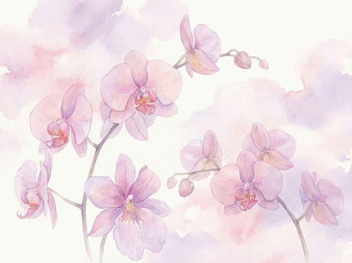 watercolor orchid botanical print
