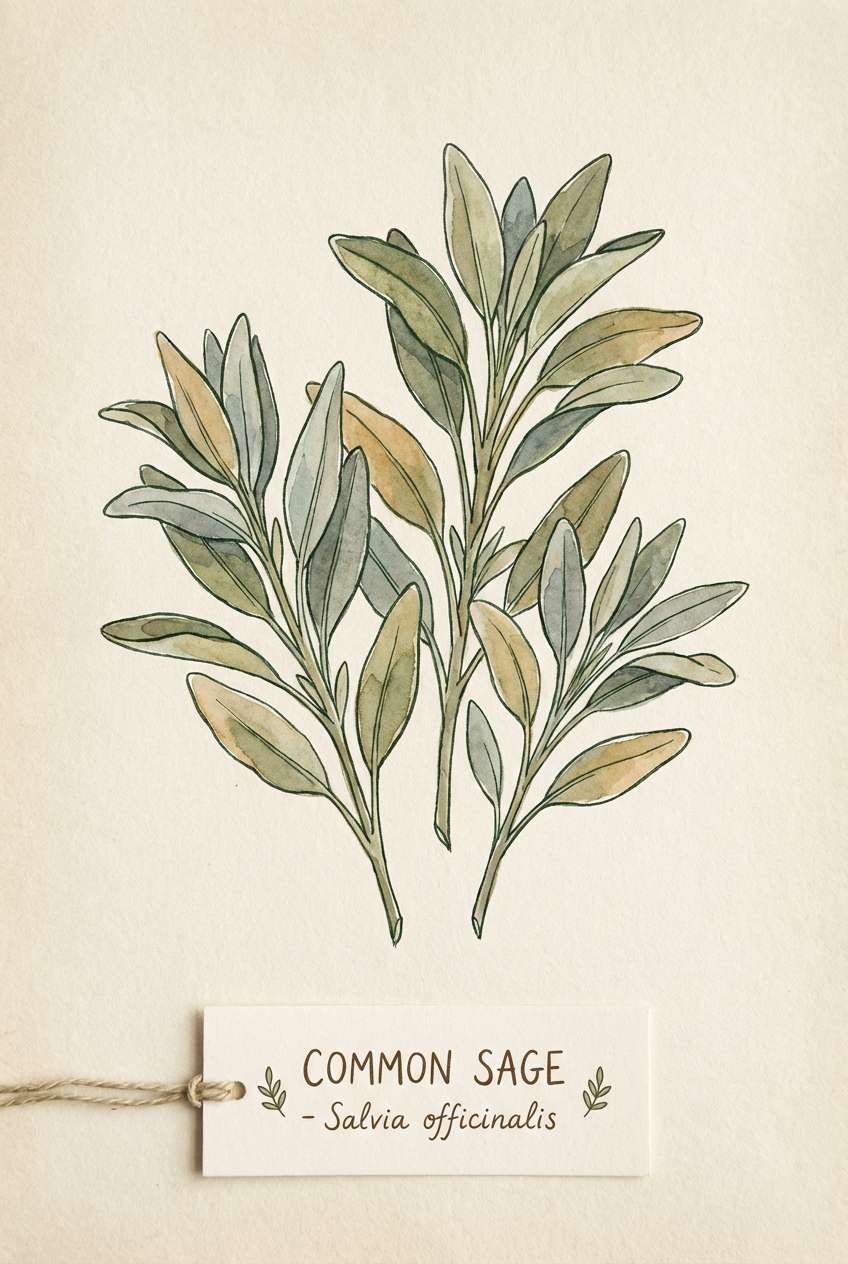 watercolor sage label
