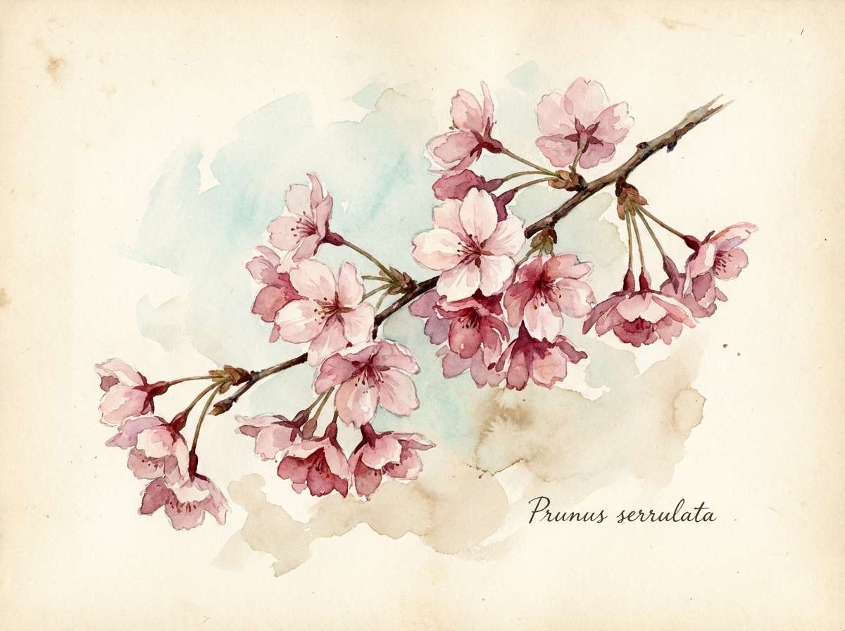 watercolor sakura blossoms