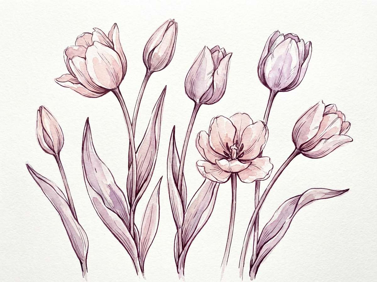 watercolor tulip illustration