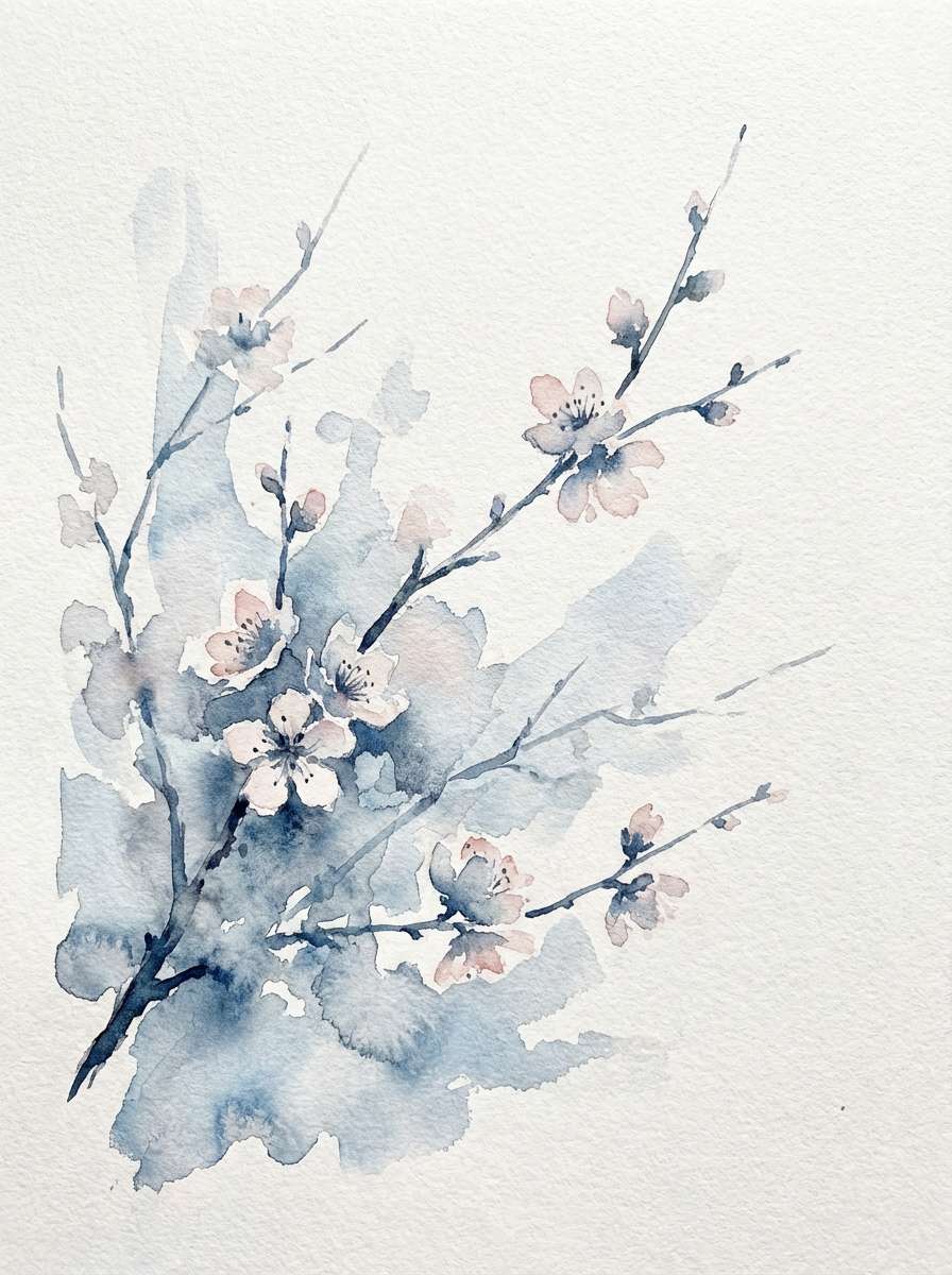 winter blossom watercolor card