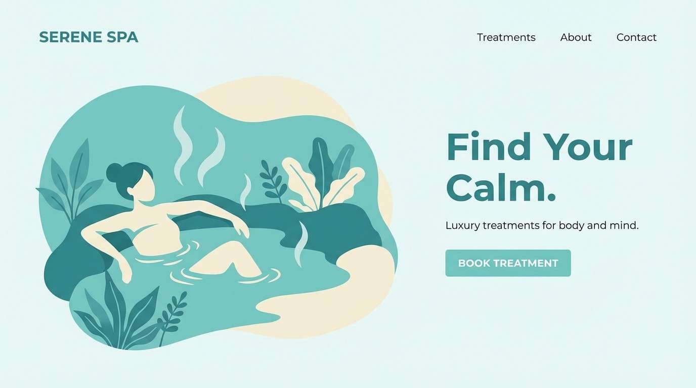 spa landing page hero