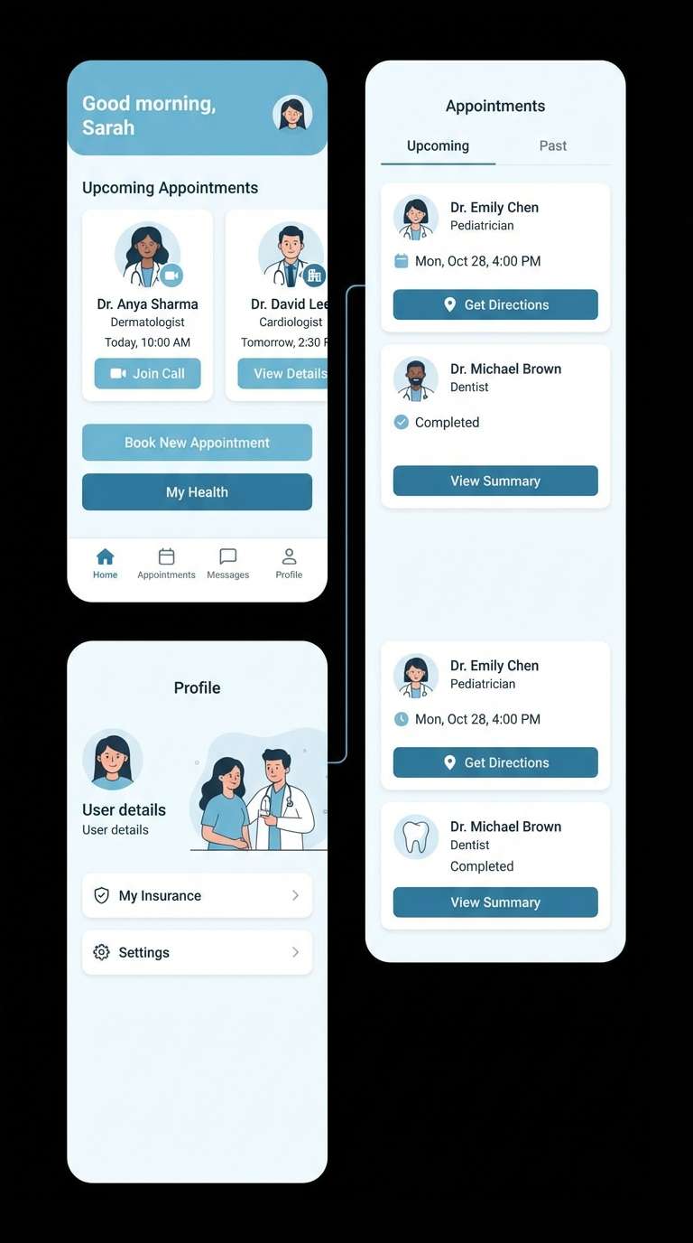 health app ui screens