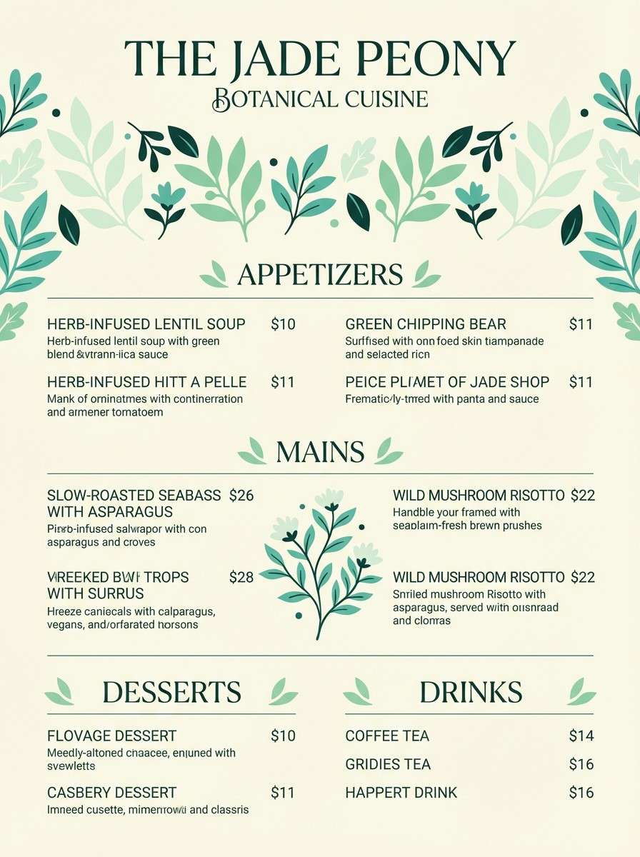 emerald restaurant menu