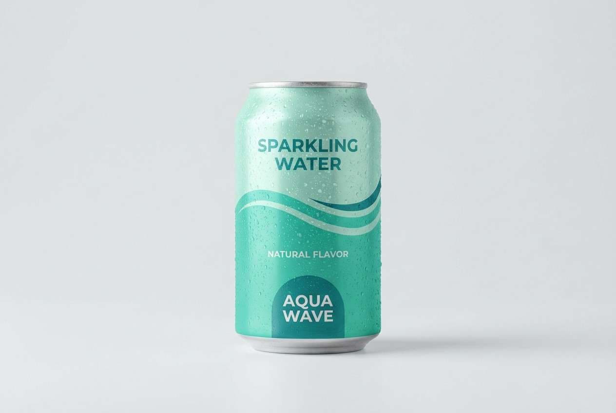 mint teal beverage can