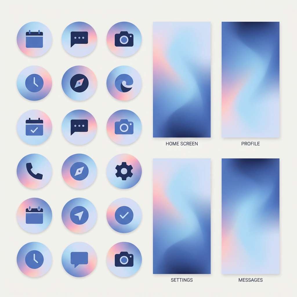 app icons in periwinkle