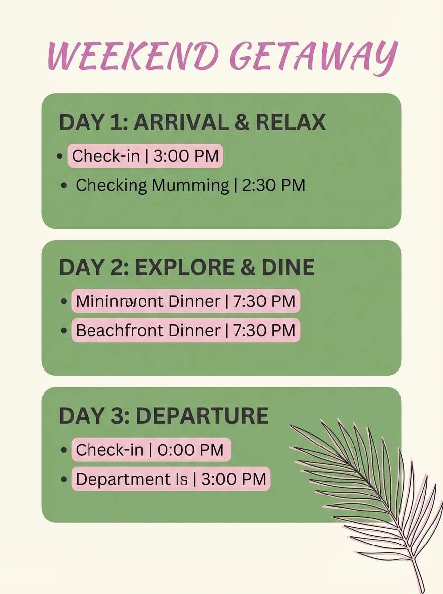 tropical itinerary card