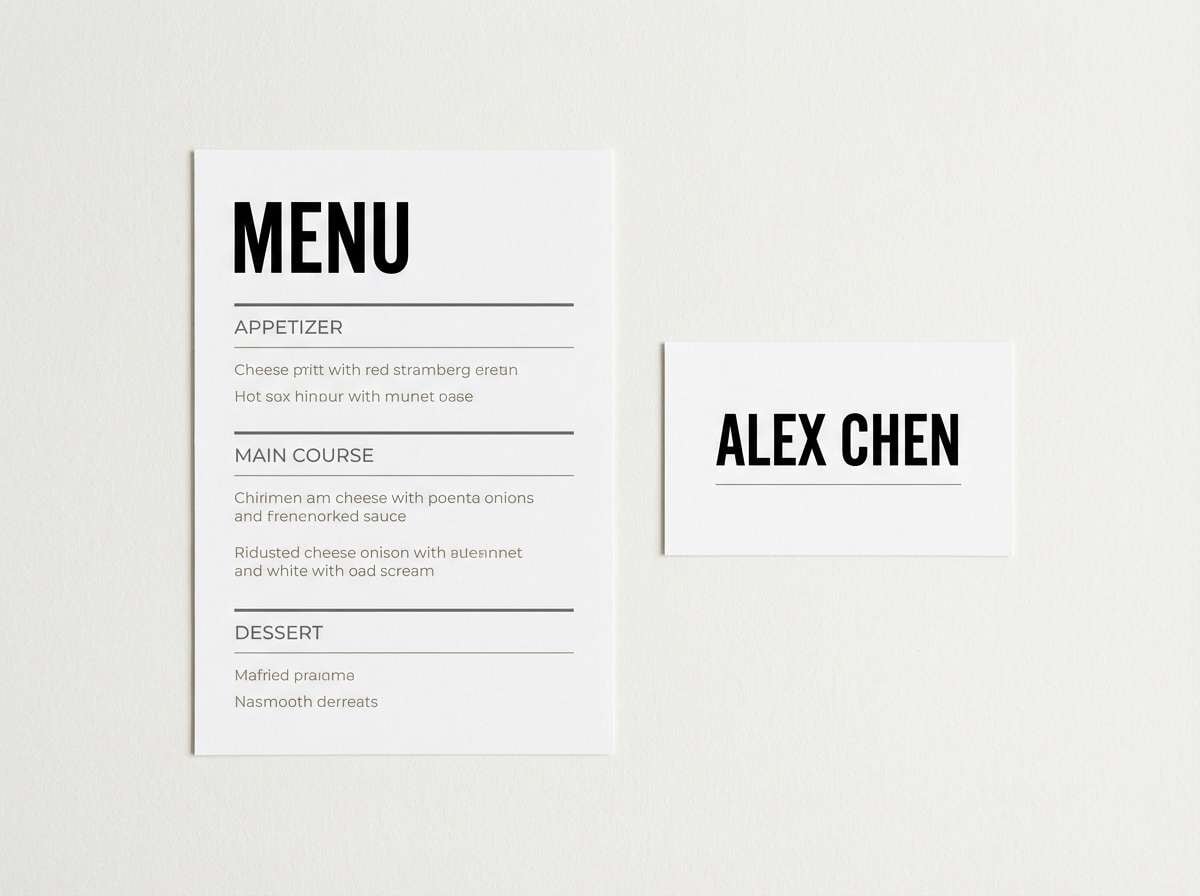 black tie menu design