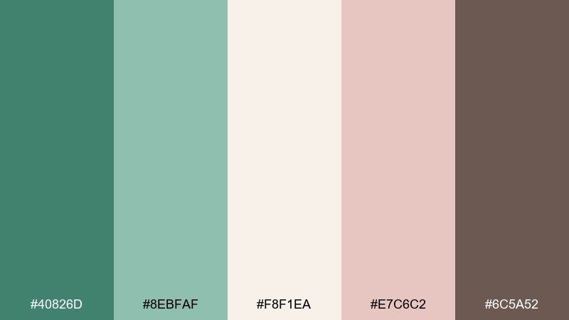 wedding eucalyptus viridian color palette with hex codes