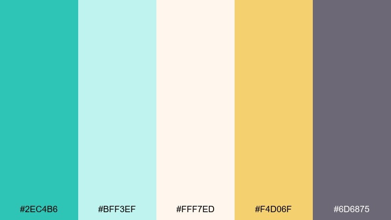 wedding seafoam topaz color palette with hex codes