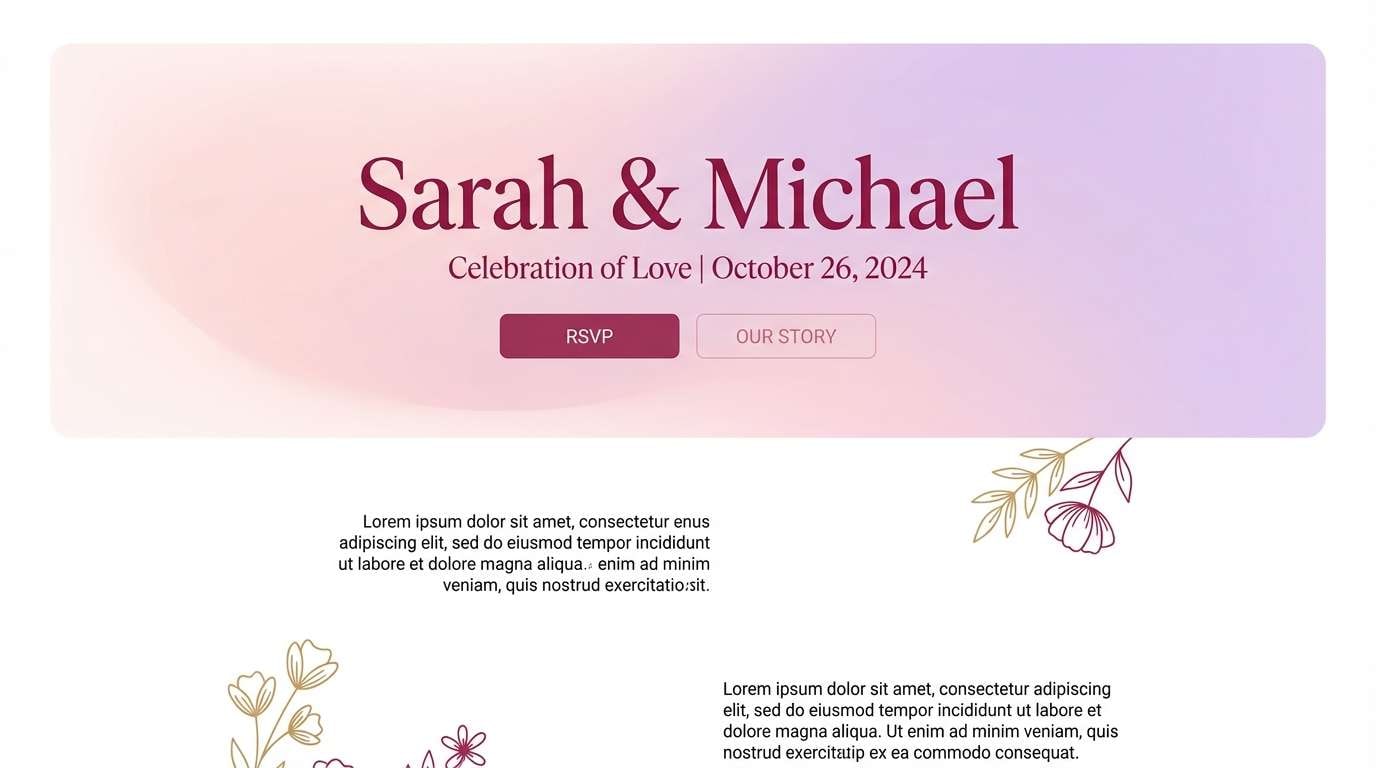 wedding website hero ui