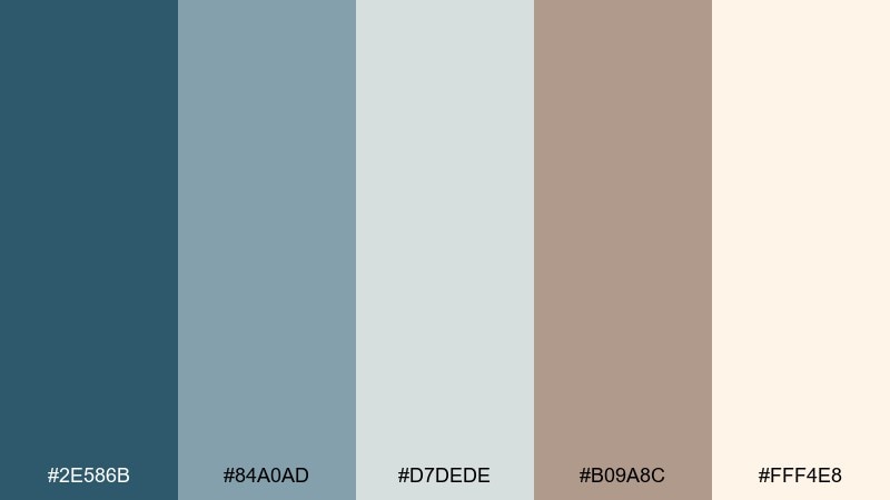 weekend cottage blue taupe color scheme with hex codes