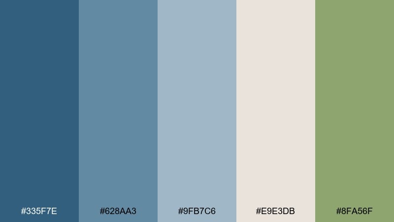 weekend overalls denim color palette with hex codes