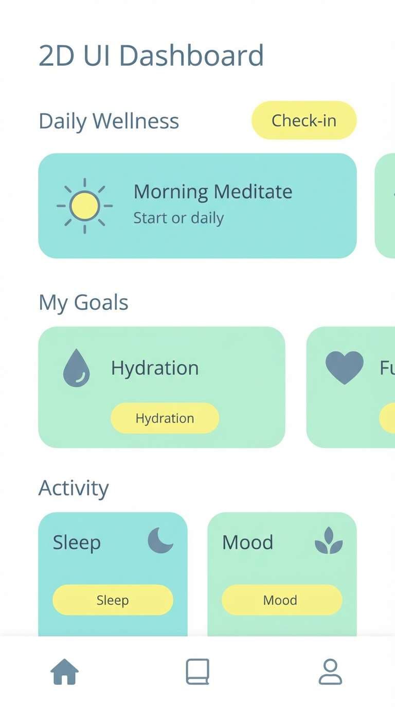 wellness ui in calm pastels