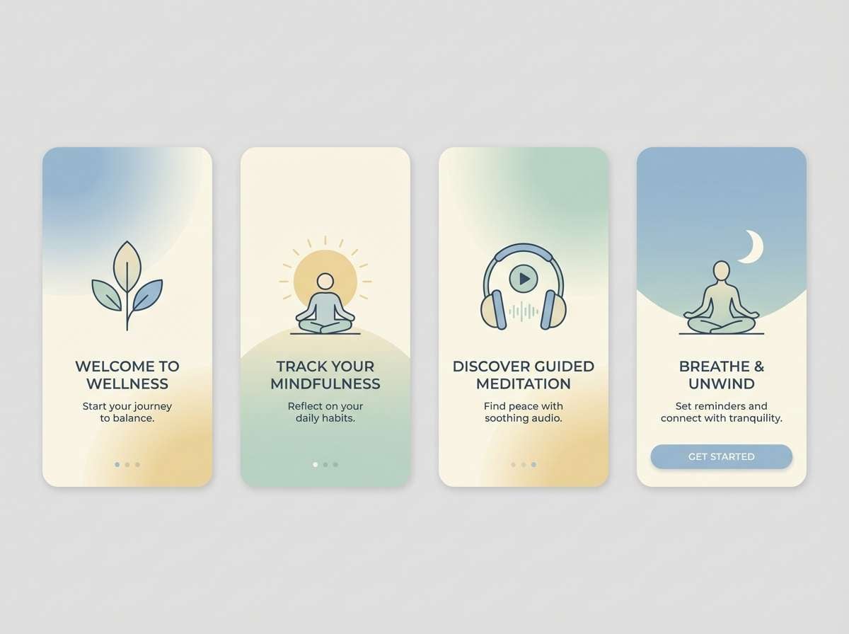 wellness app ui screens