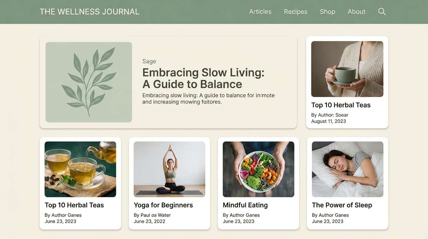 wellness blog ui