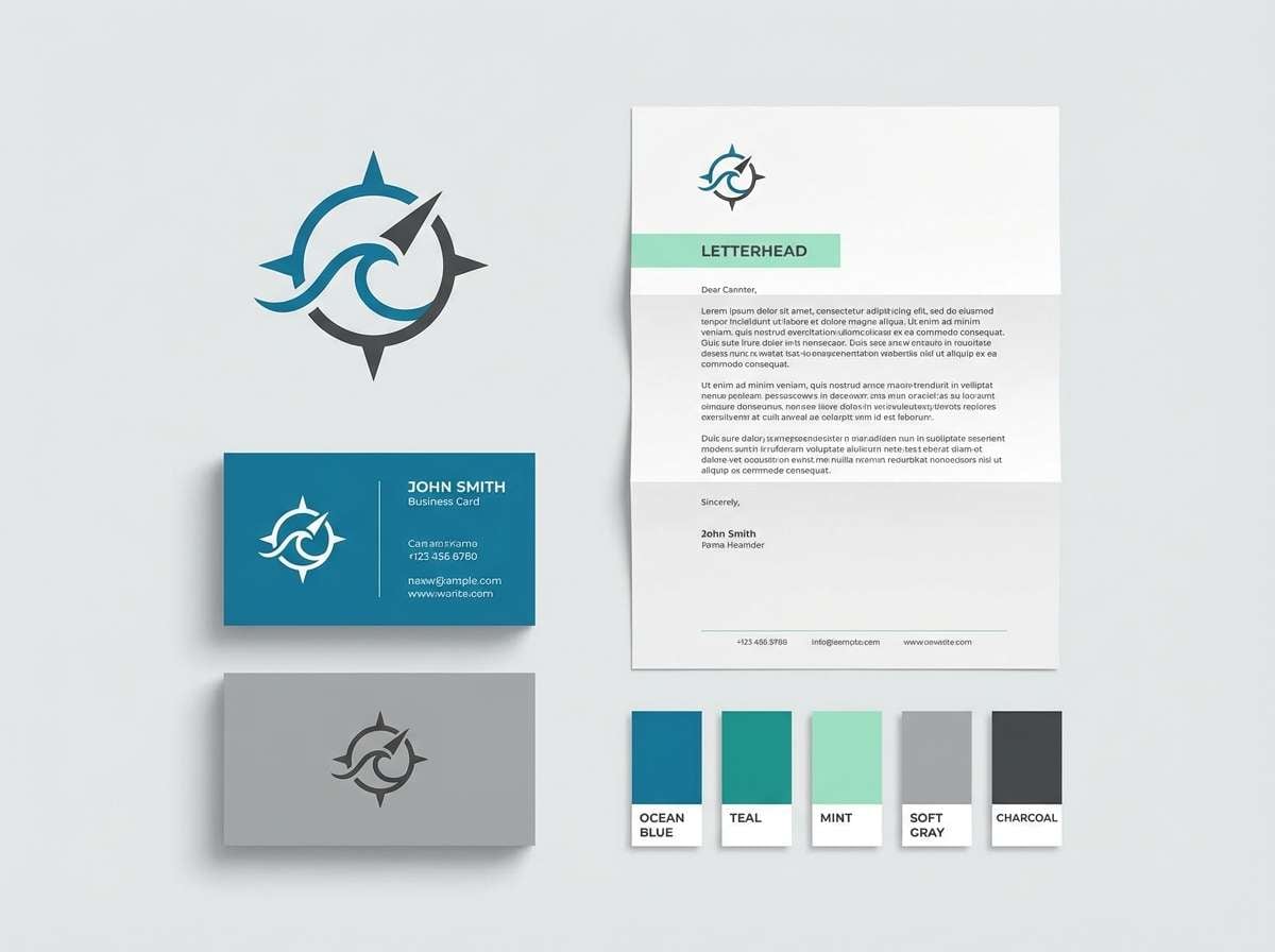wellness branding in mint and slate
