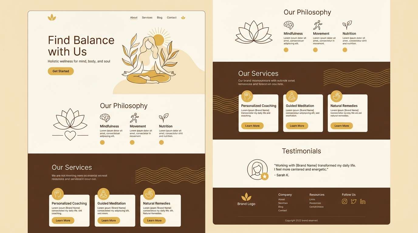 wellness landing page ui