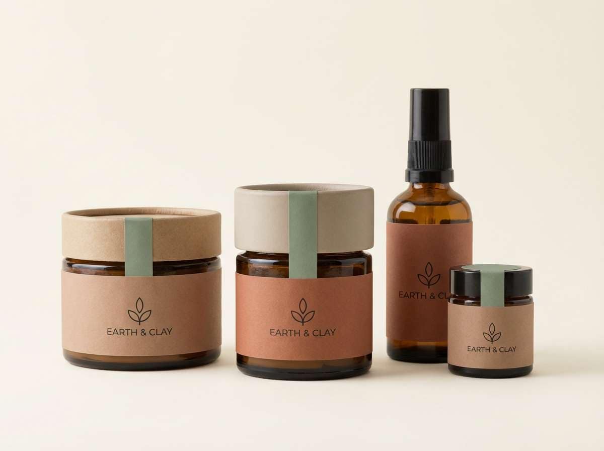 wellness packaging studio shot in russet tones