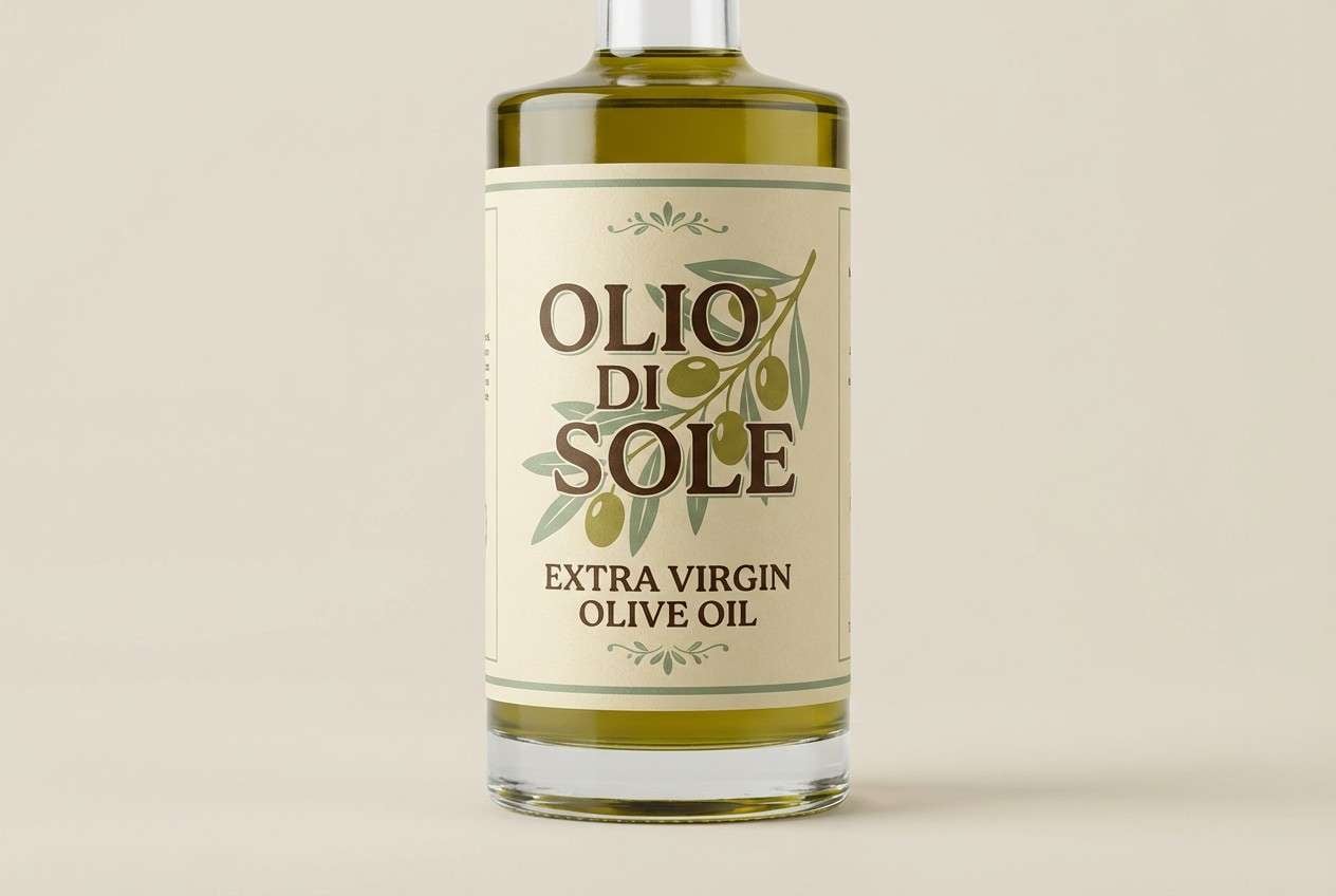 olive oil label mockup