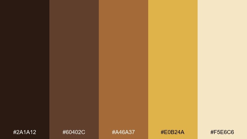 wheat and walnut color palette with hex codes