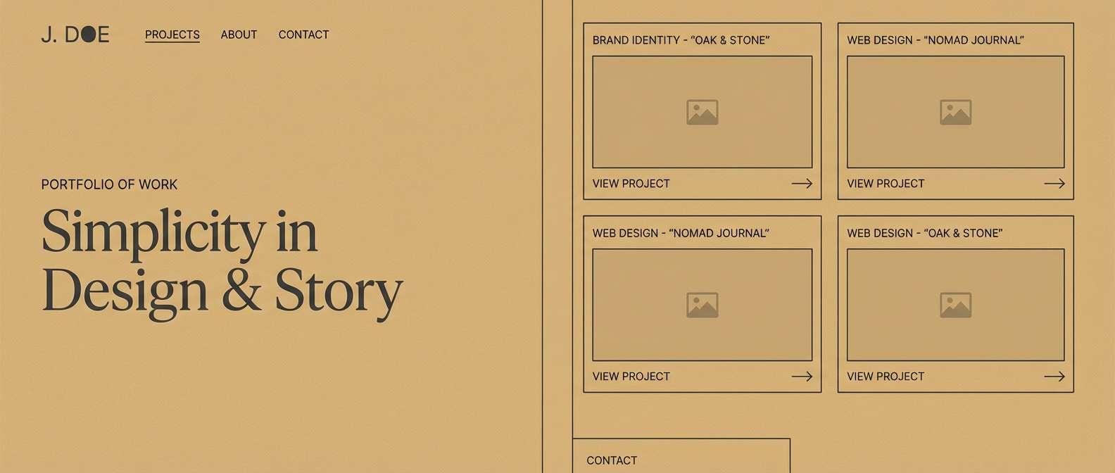 portfolio ui with warm neutrals