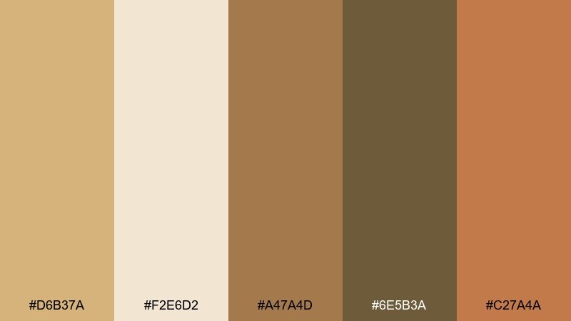 wheatfield dawn rustic color palette with hex codes