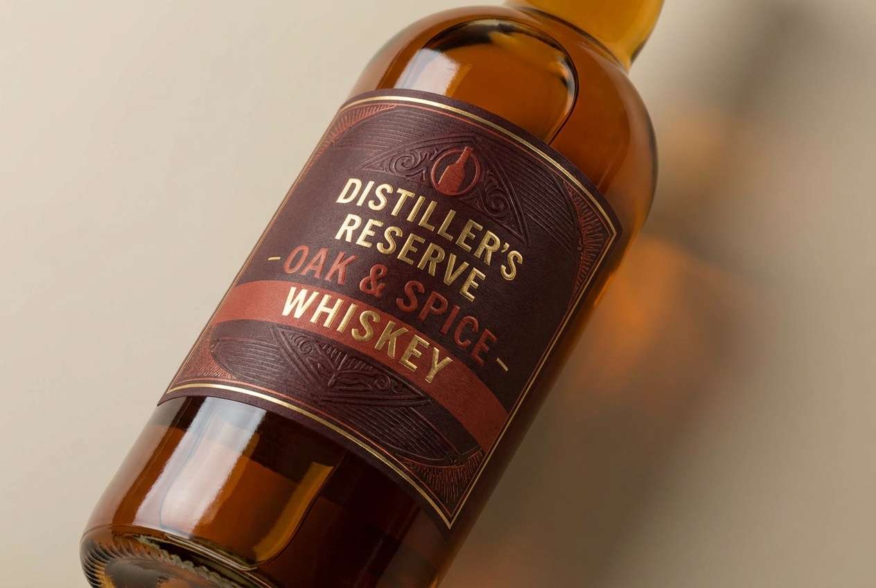 whiskey bottle label