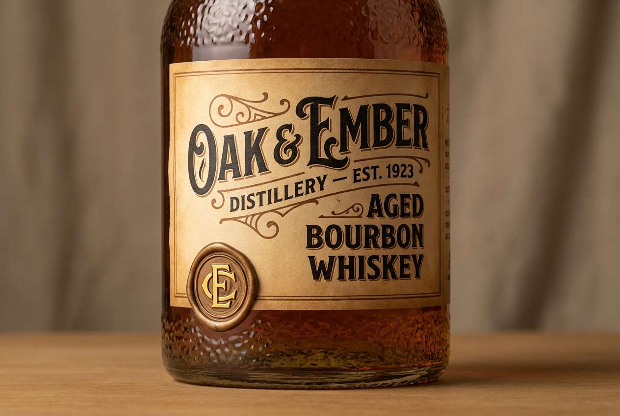 vintage whiskey label