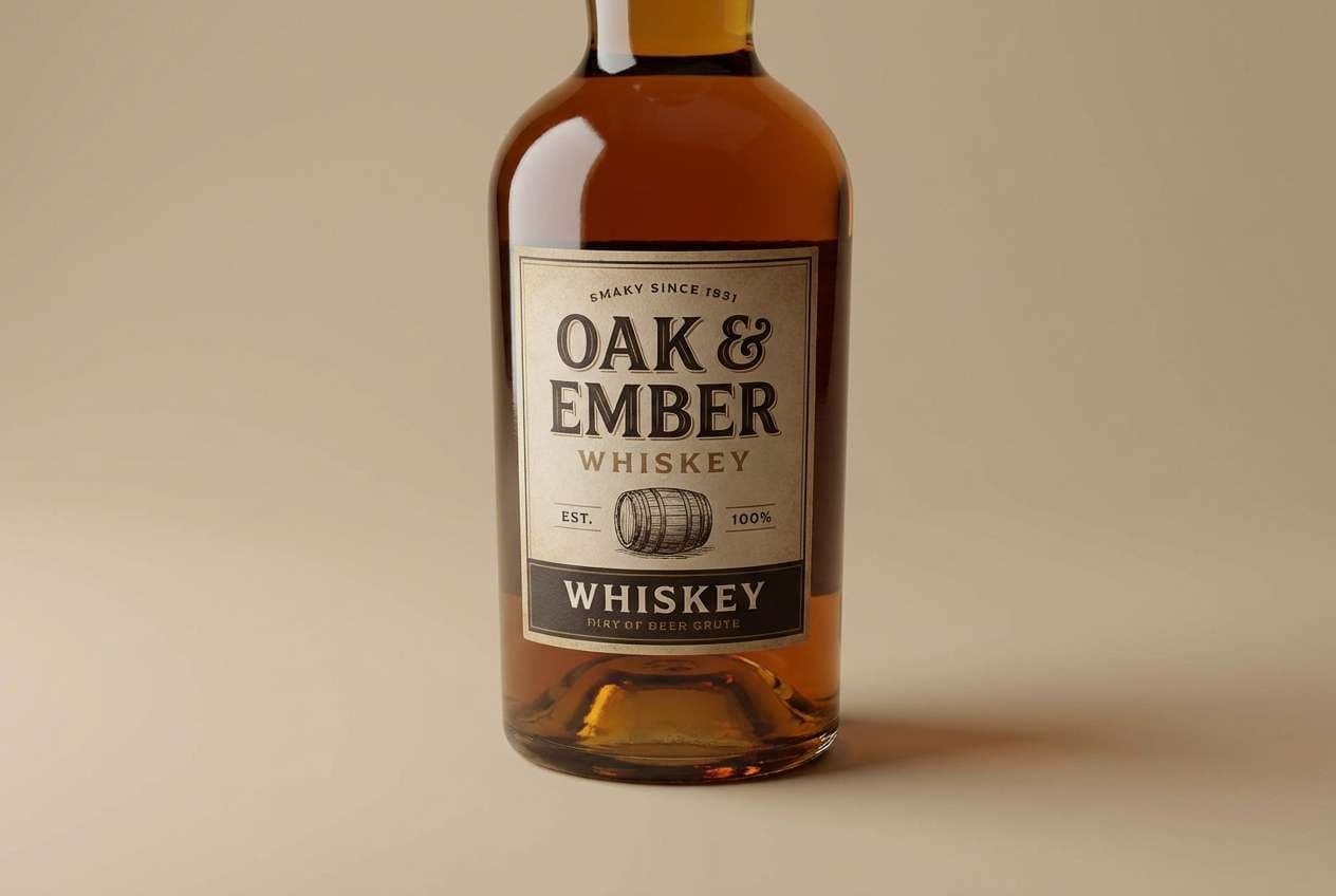 whiskey label studio shot