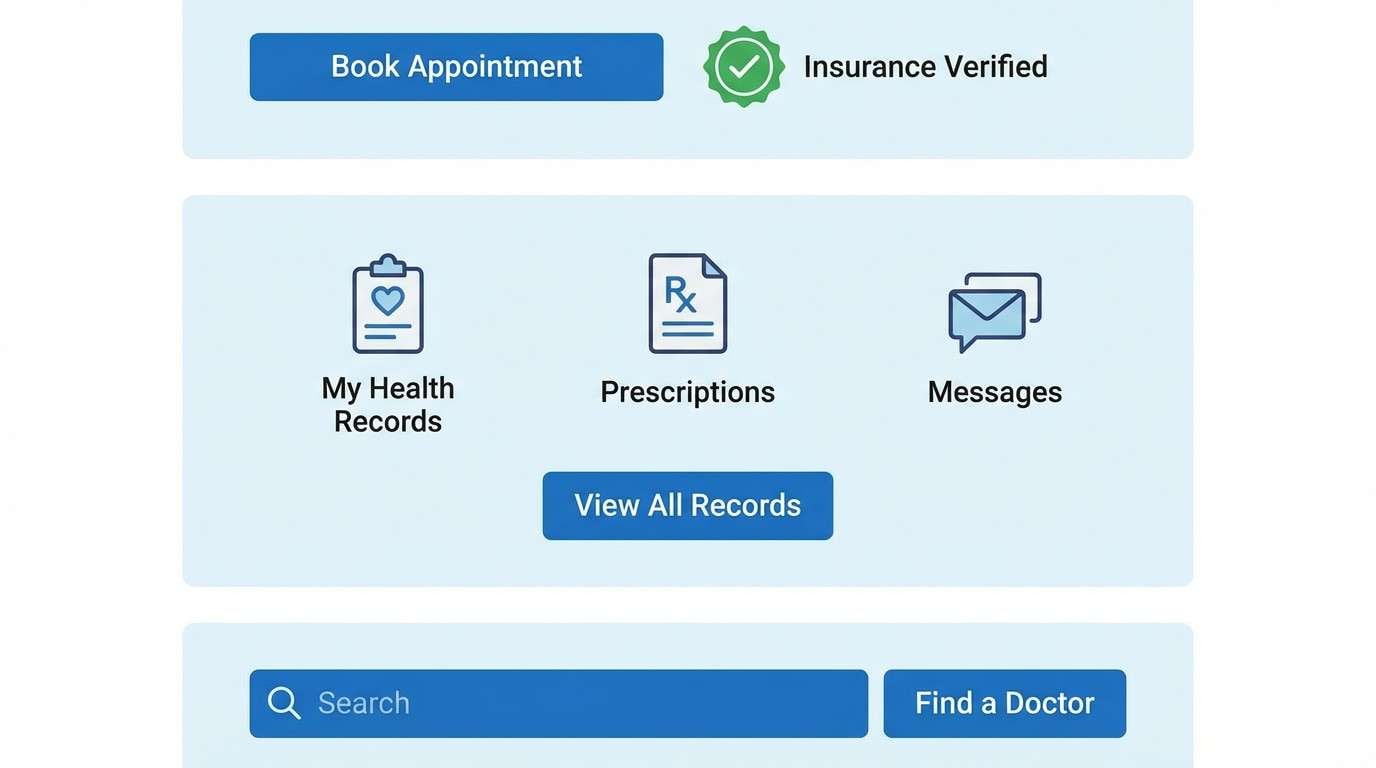 healthcare website ui