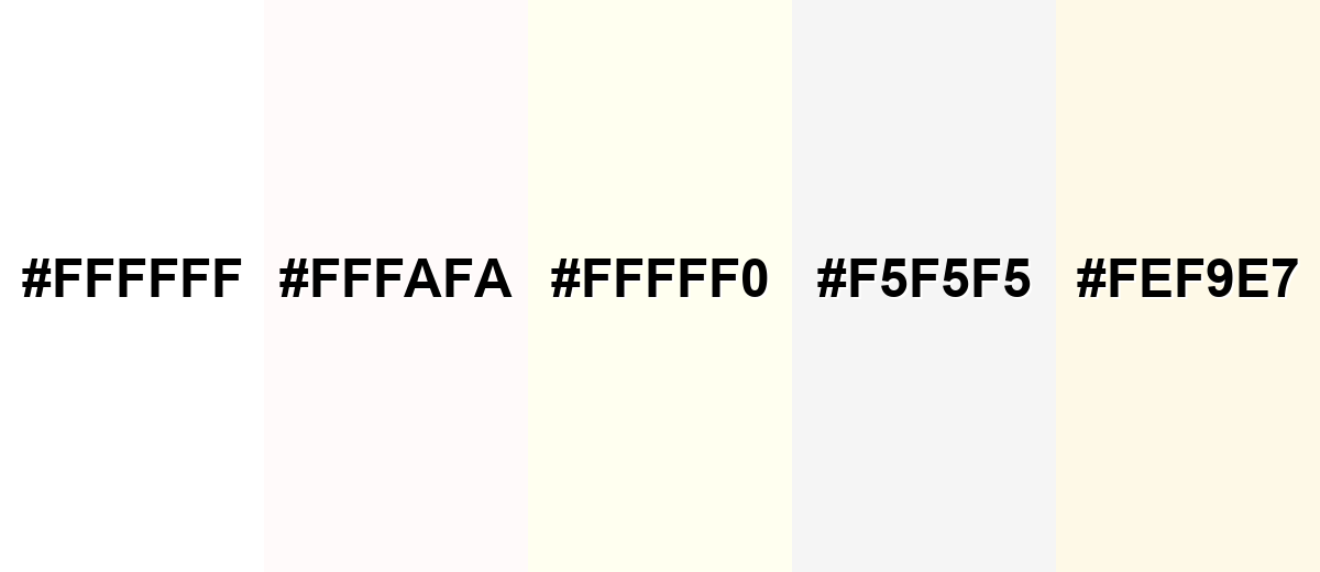 shades and variations of white-color