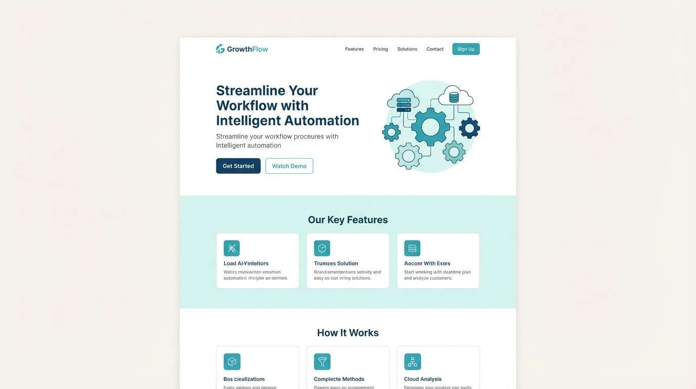 saas landing ui mockup