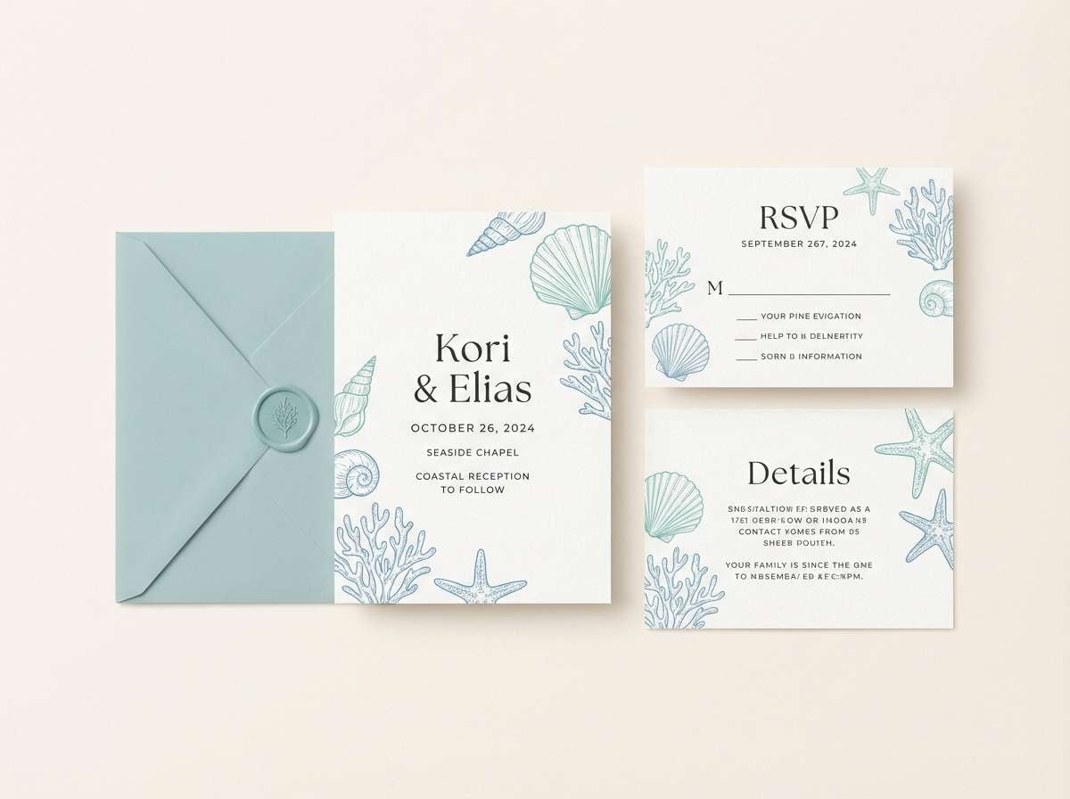 beach wedding invitation