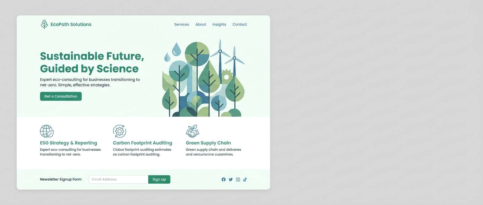eco consulting website mockup