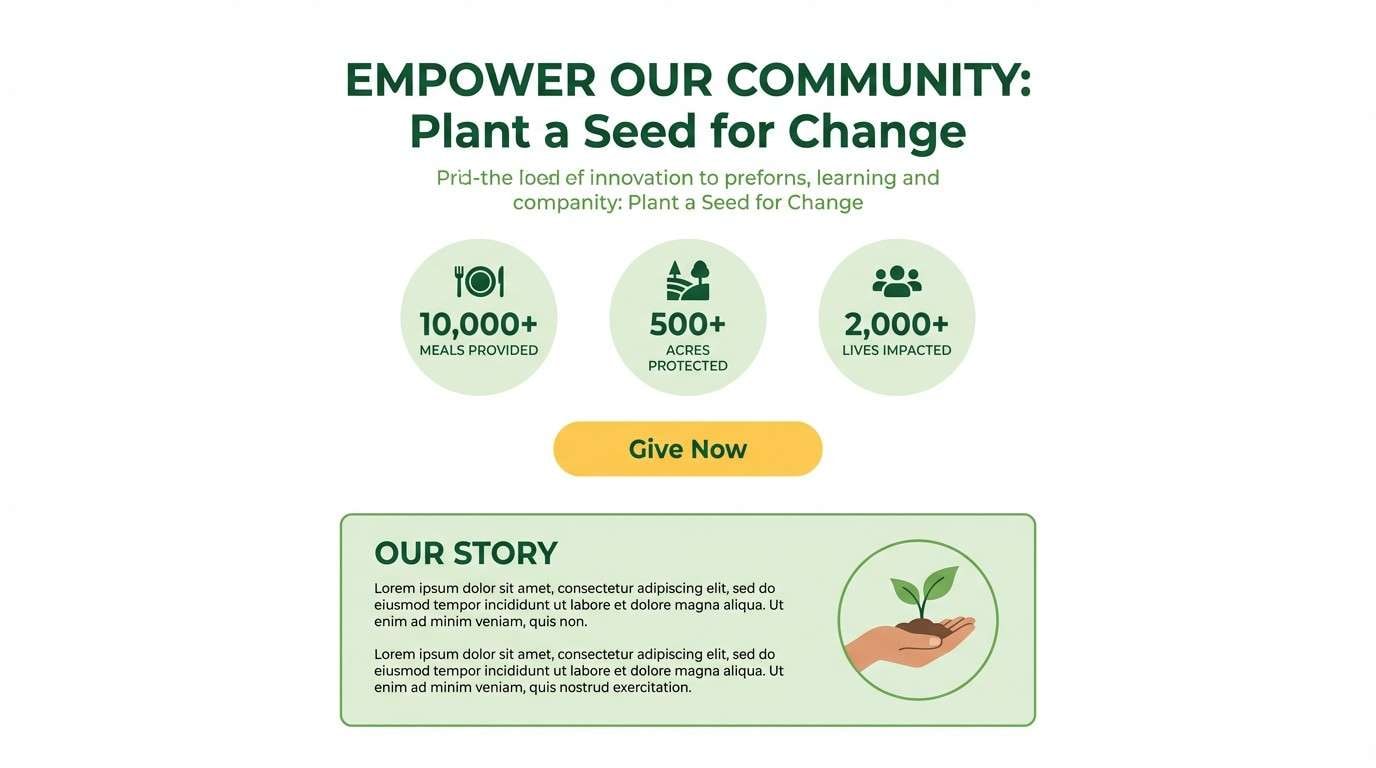 nonprofit landing page