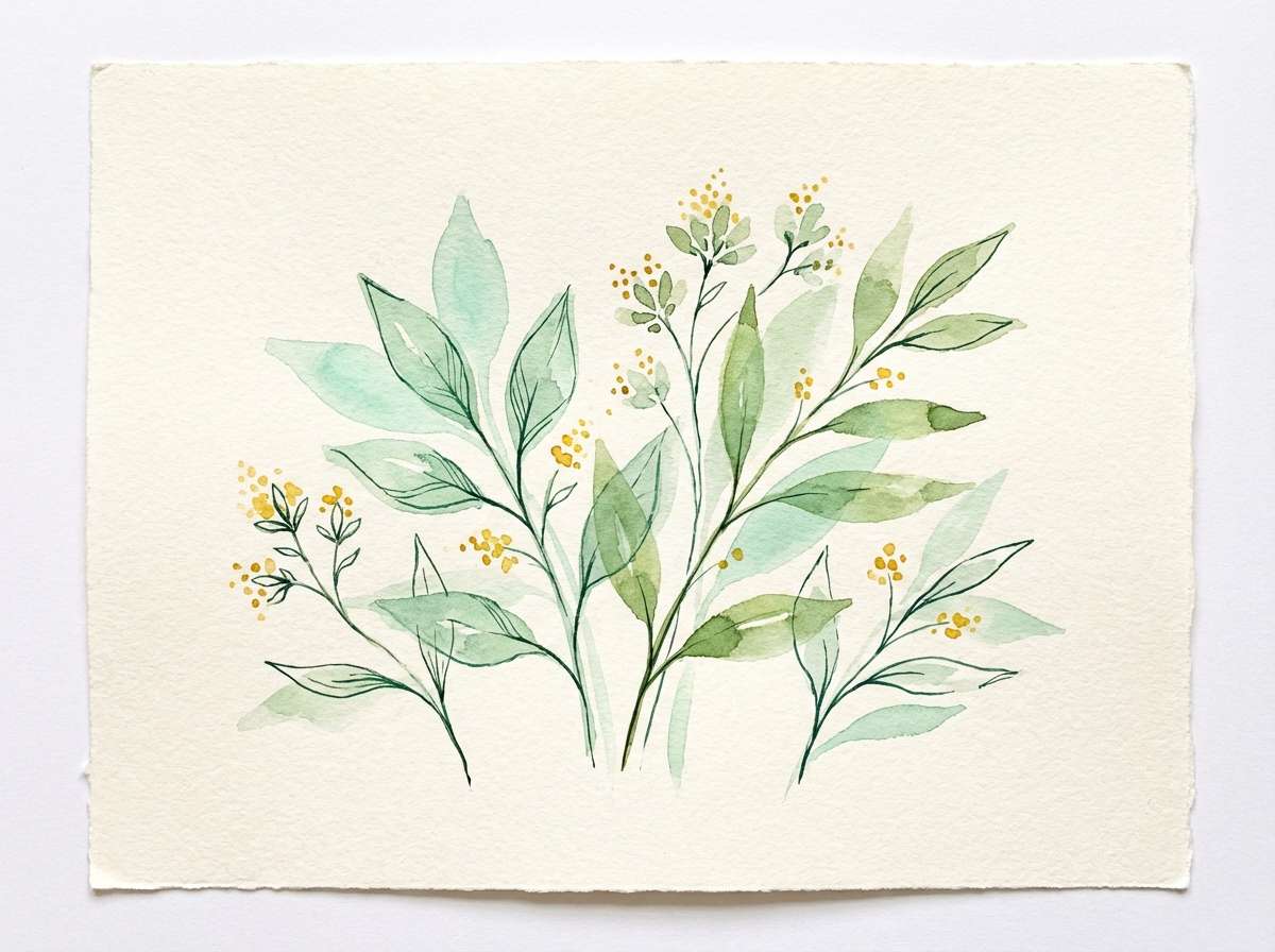 watercolor herbarium print