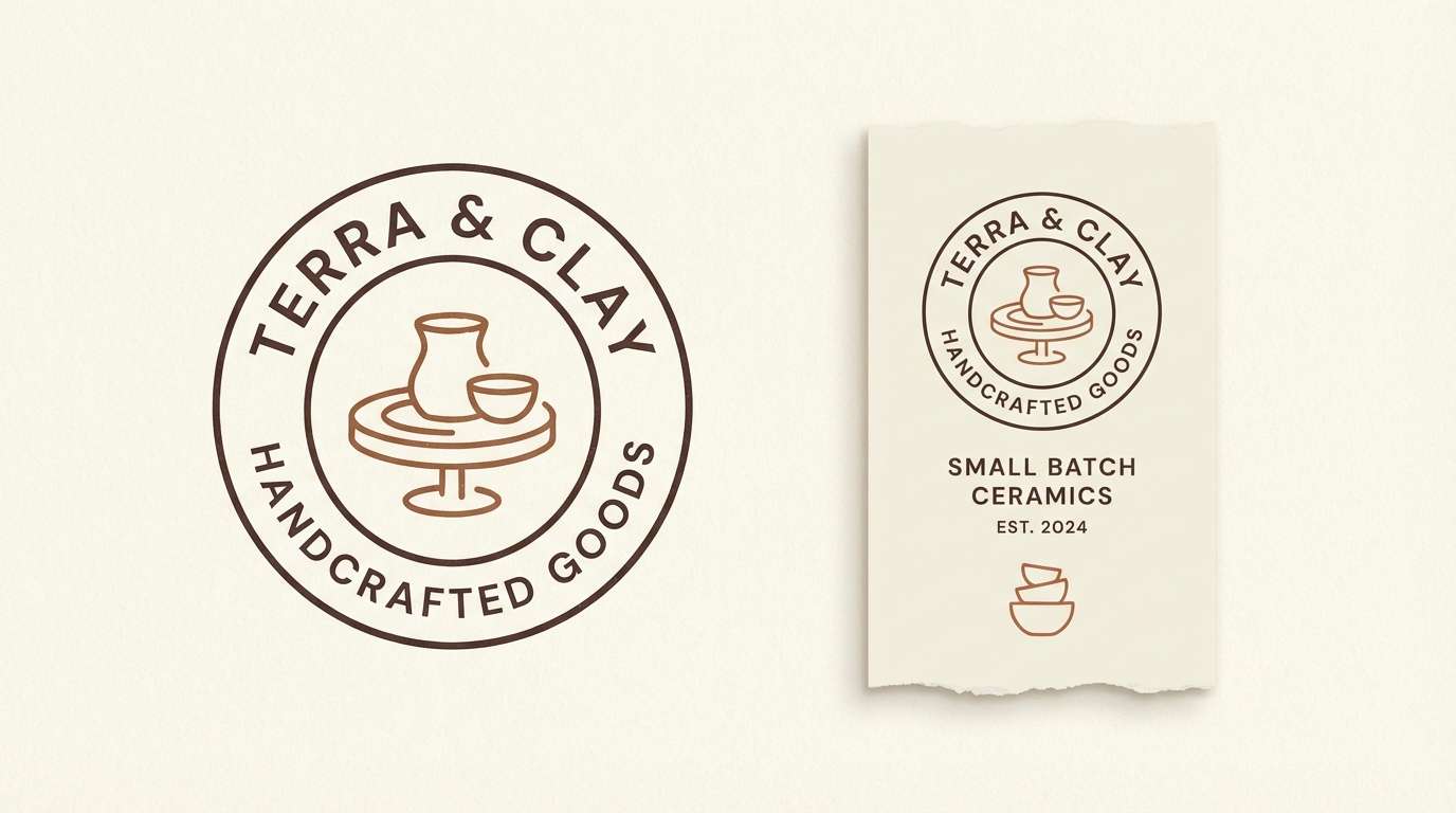 ceramics branding in terracotta