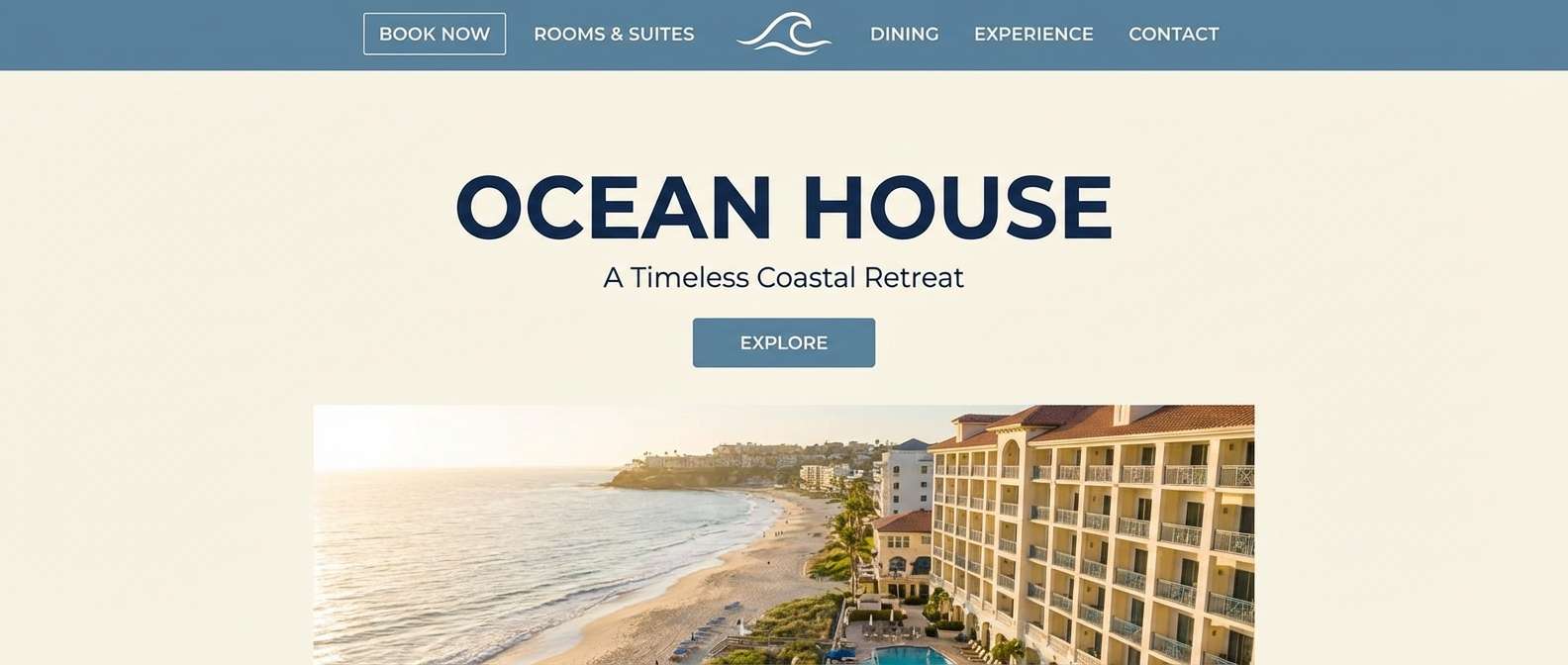 coastal website hero ui