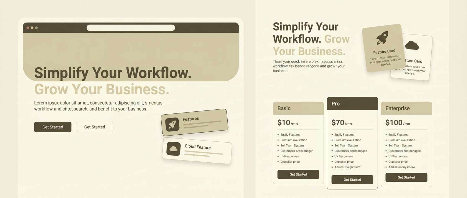 warm minimal saas landing