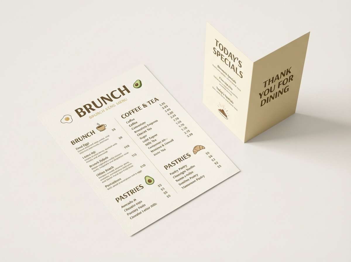 warm brunch menu layout