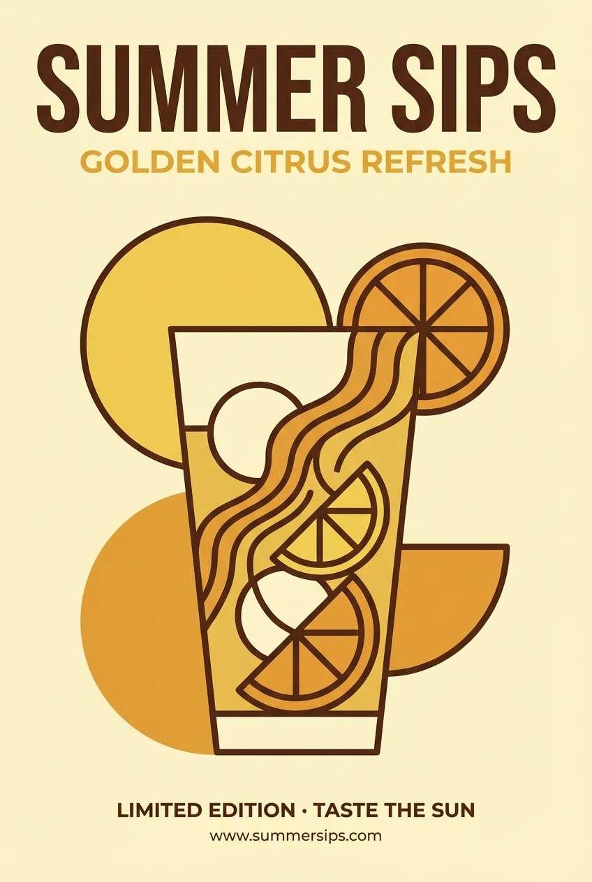 sunny drink poster design