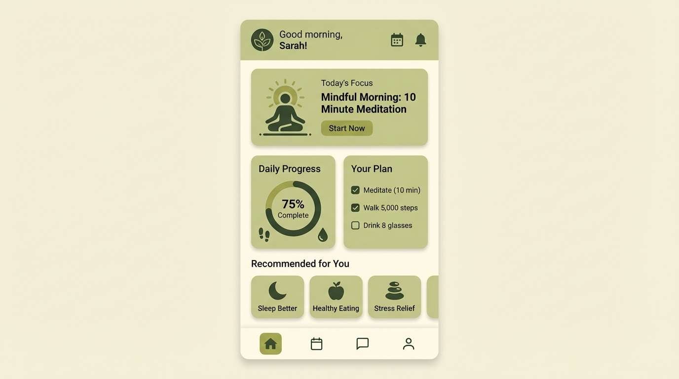 sage wellness dashboard ui