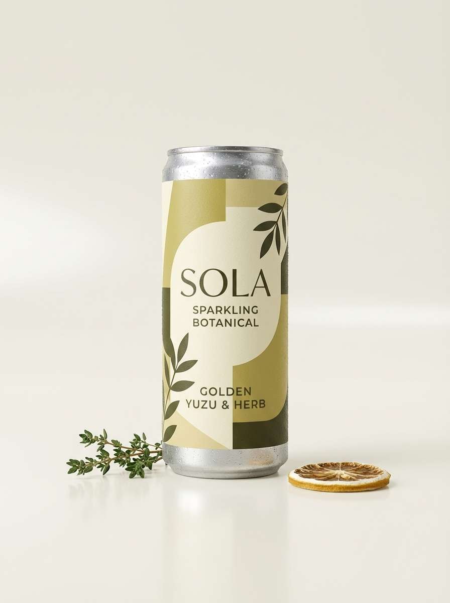 sparkling can in pear tones