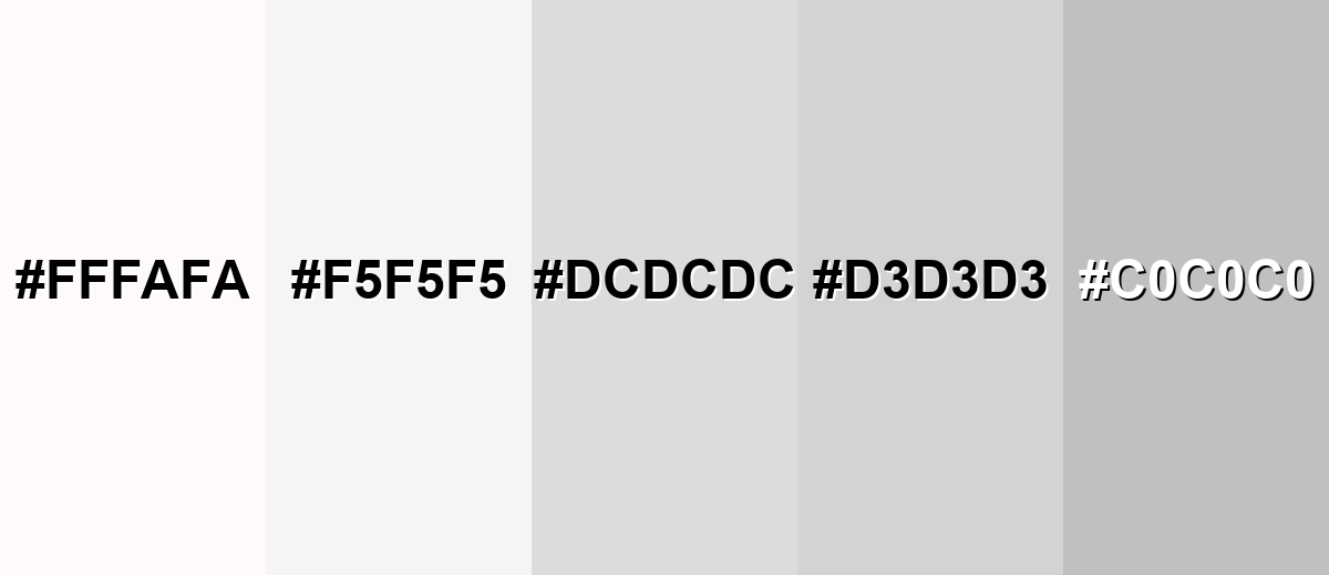 shades and variations of whitesmoke