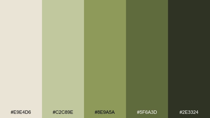 wild fig grove wildlife safari color palette with hex codes