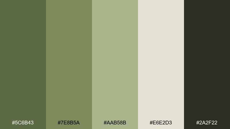 wild herb earth color palette with hex codes